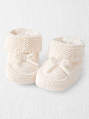 Sweet Cream - Baby Organic Cotton Crochet Booties in Cream, Selected