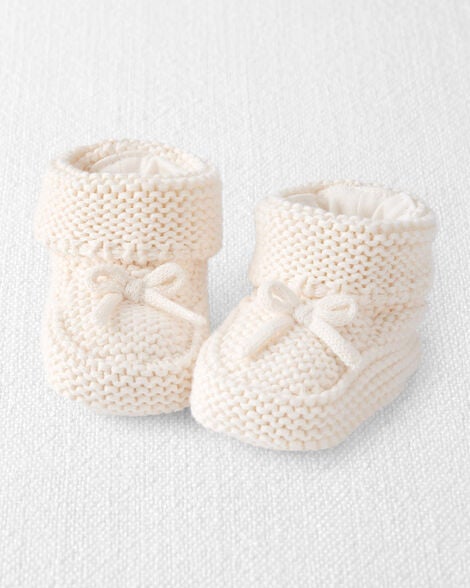  Product image 1 of Baby Organic Cotton Crochet Booties in Cream