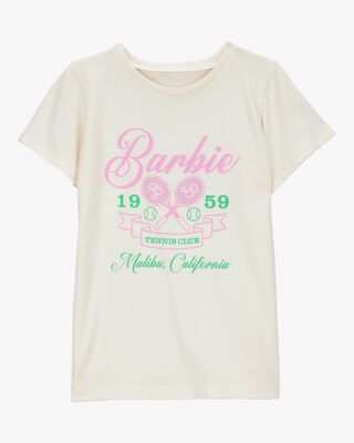 Product image 1 of Kid Barbie™ 'Tennis Club' Short-Sleeve Graphic Tee - Ivory