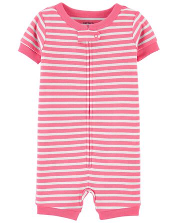 Baby 1-Piece Striped 100% Snug Fit Cotton Romper Pajamas