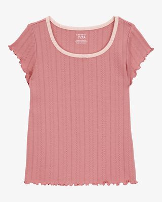 Product image 1 of Kid Pointelle Baby Tee - Pink