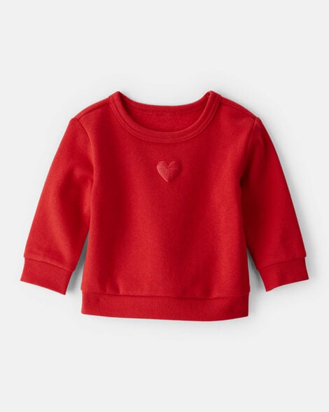 baby girl heart fleece sweatshirt - red