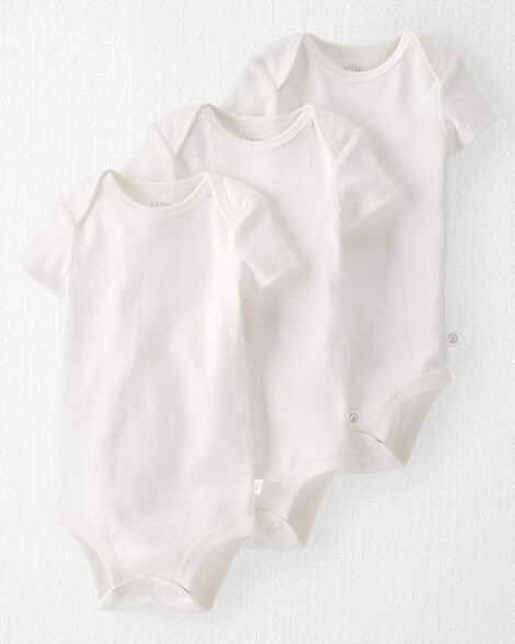 Product image 1 of Baby 3-Pack Organic Cotton Rib Bodysuits