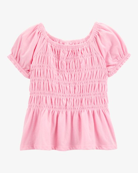  Product image 1 of Toddler Short-Sleeve Smocked Top - Pink
