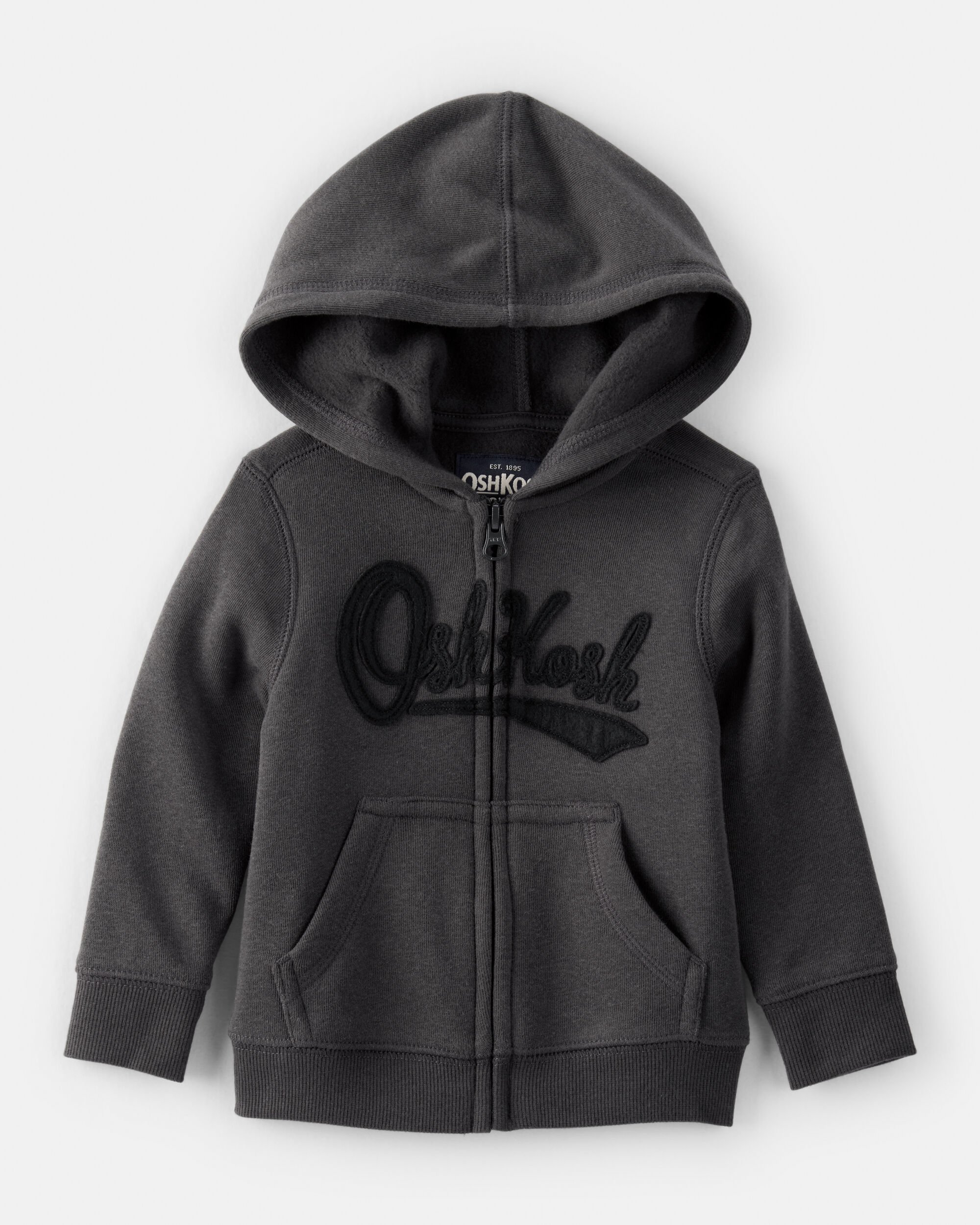 Toddler Boy OshKosh Fleece Logo Zip Jacket - Black