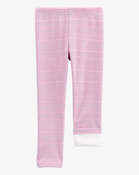 Product image 5 of Toddler Glitter Snowflake Cozy Fleece Leggings