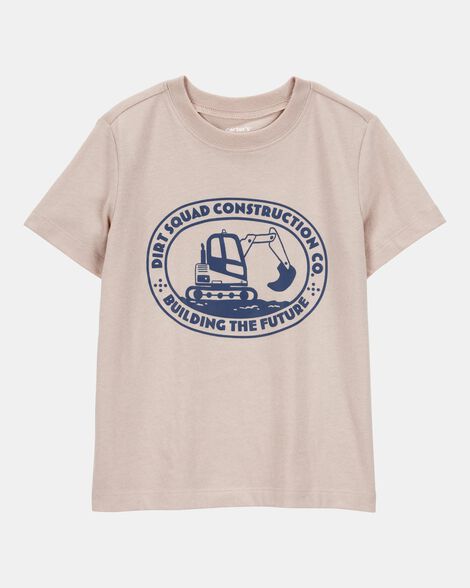 toddler construction short-sleeve graphic tee - tan