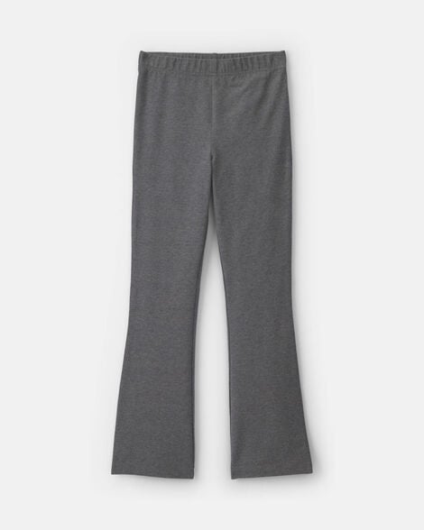 girls pull-on stretch flare leggings - grey