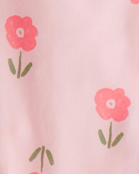 Toddler Girl 2-Piece Floral Loose Fit Coat-Style Pajamas - Pink