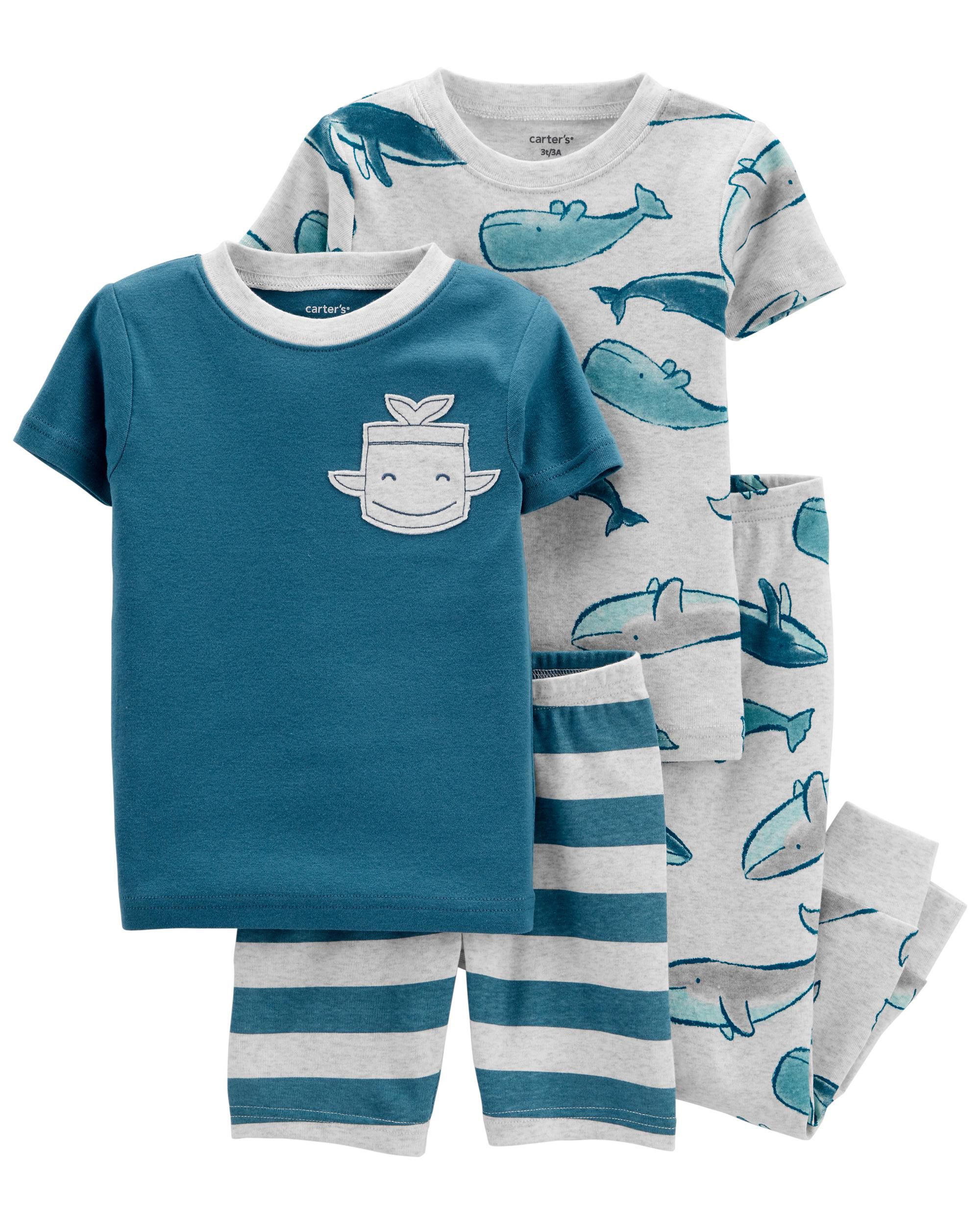 Details about   NEW CARTERS BOYS 4 PIECE SLEEPWEAR PAJAMA SET GREEN BLUE WHALES SIZE 12 MONTH 