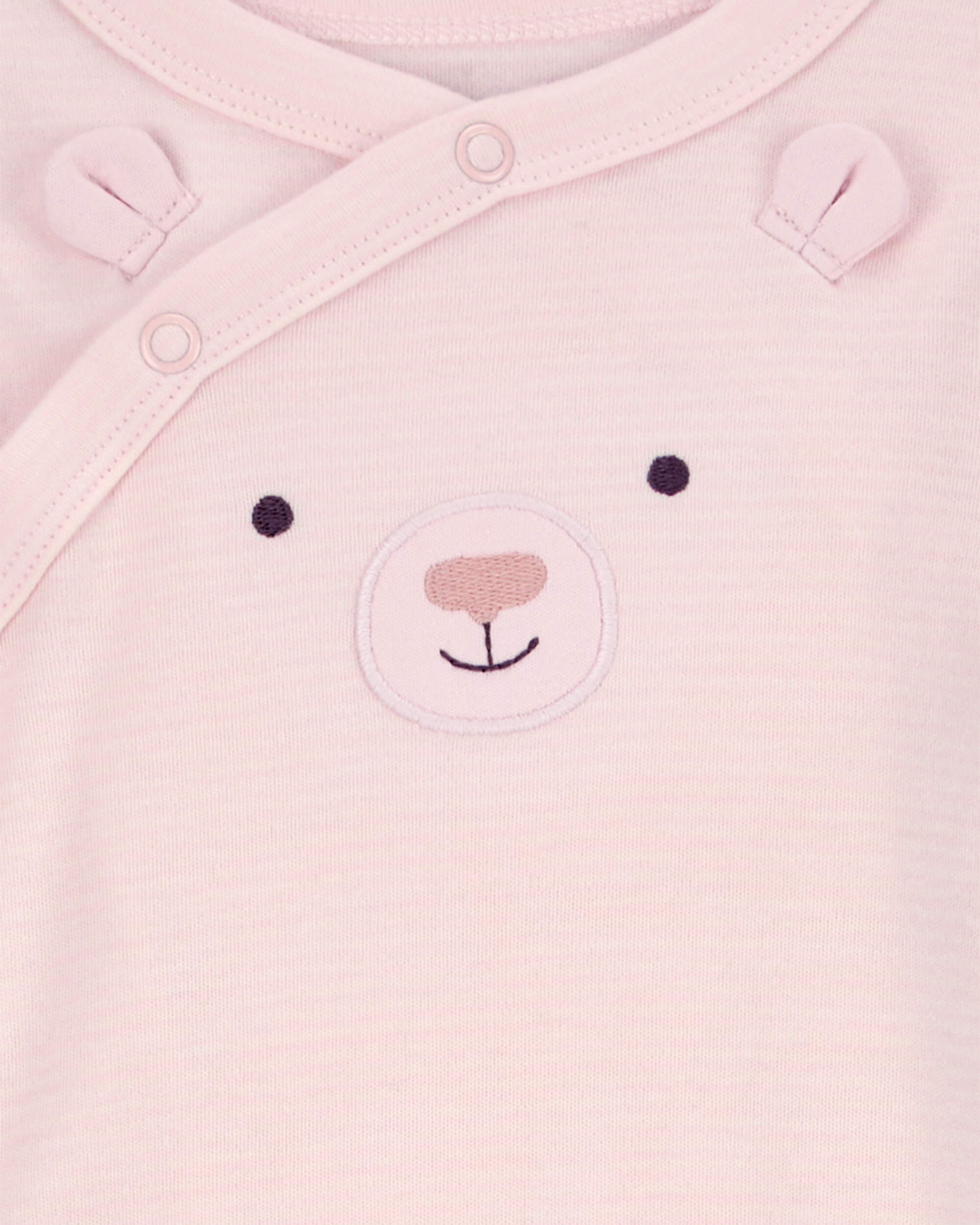 Katie アンプリ ベビーピンク Baby Bear Snap-Up Cotton Sleep & Play Pajamas - Carter's