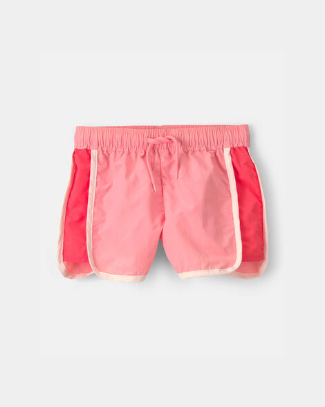toddler girl colorblock active shorts - pink