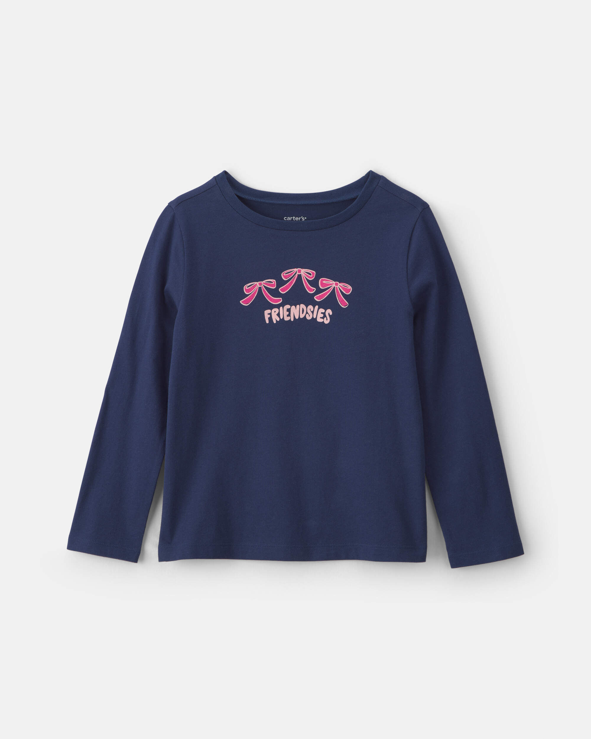 Carters girls friendsies long-sleeve graphic tee L Navy Blue 8$