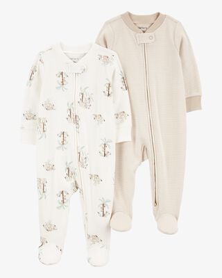 Toddler Dinosaur Print Snug Fit Cotton 4-Piece Pajamas