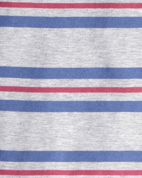 Toddler Boy Striped Short-Sleeve Henley Tee - Blue