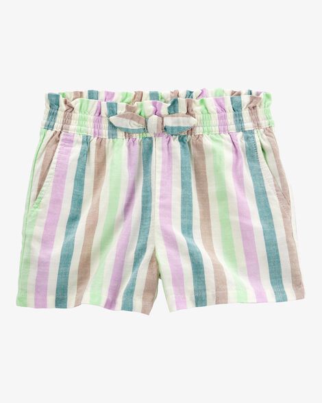  Product image 1 of Baby Striped Pull-On Linen Look-alike Shorts