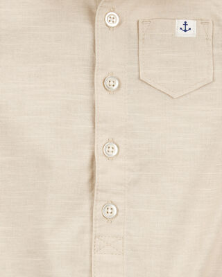 Product image 2 of Baby Button-Front Romper- Tan
