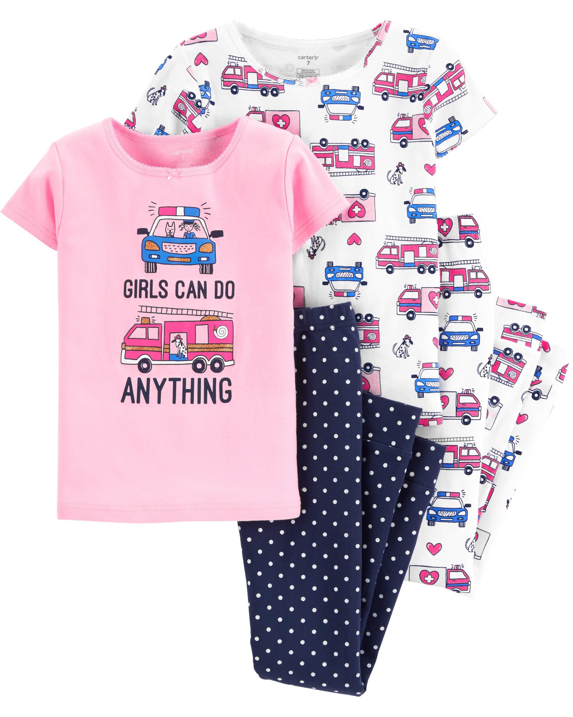Carters Boys Firetruck 4-Piece Pajama Set Size 6