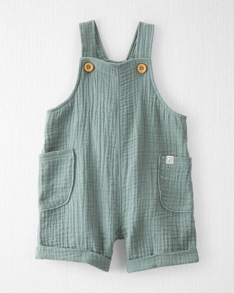  Product image 1 of Baby Organic Cotton Gauze Shortalls in Green