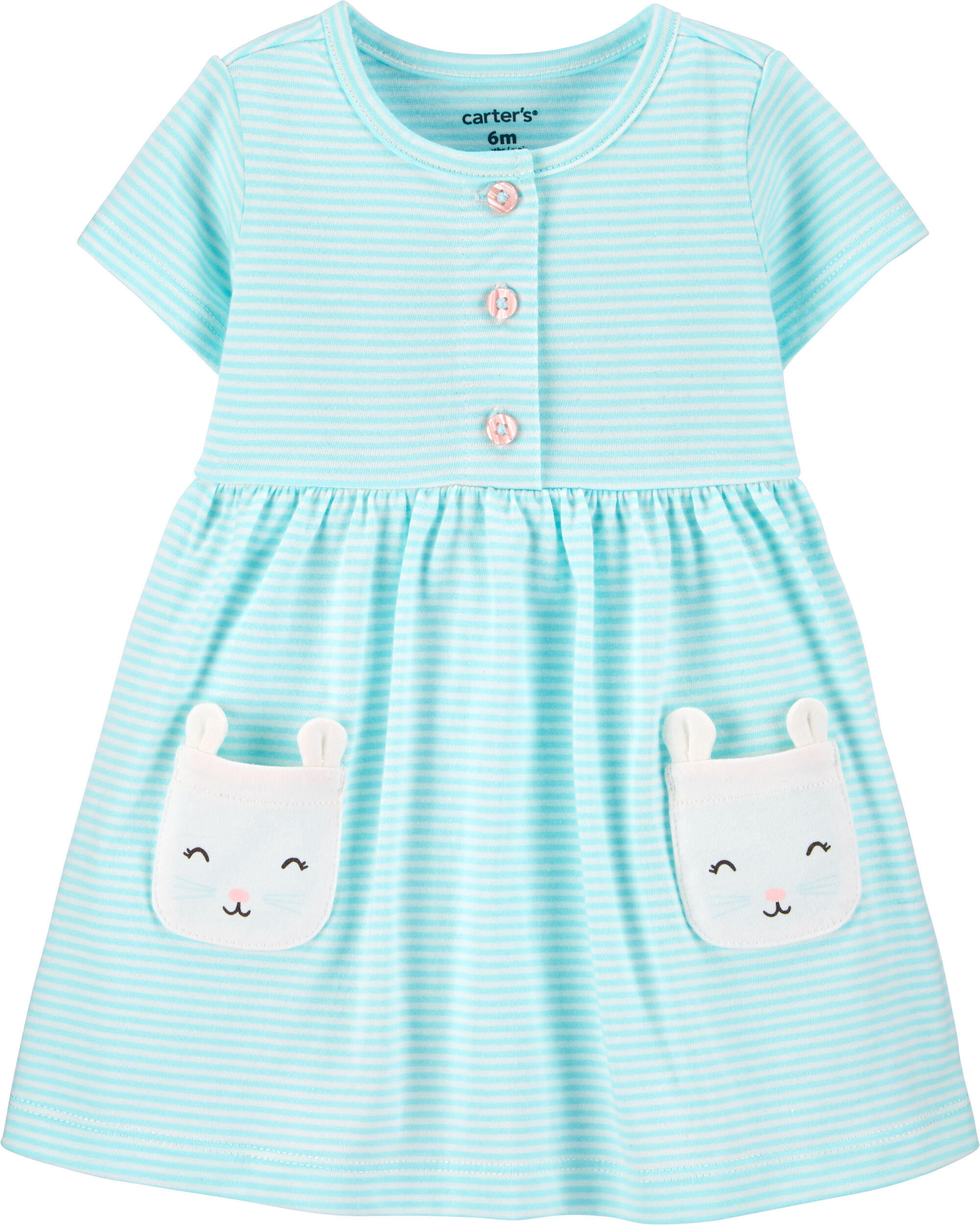 carter's blue and white striped dress