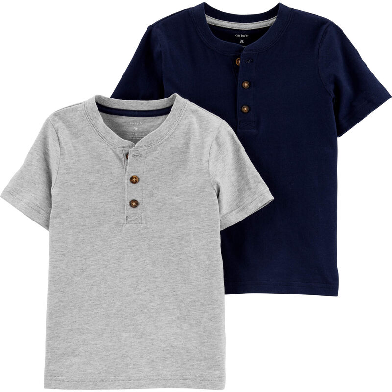 Grey/Navy 2Pack Jersey Henleys