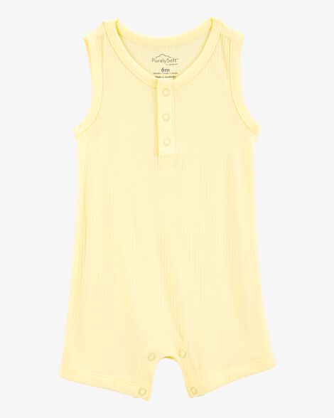  Product image 1 of Baby PurelySoft Ribbed Romper - Yellow