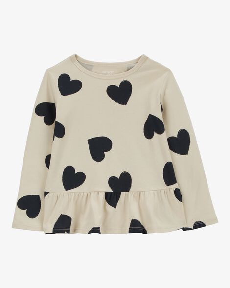  Product image 1 of Toddler Heart Print Peplum Top