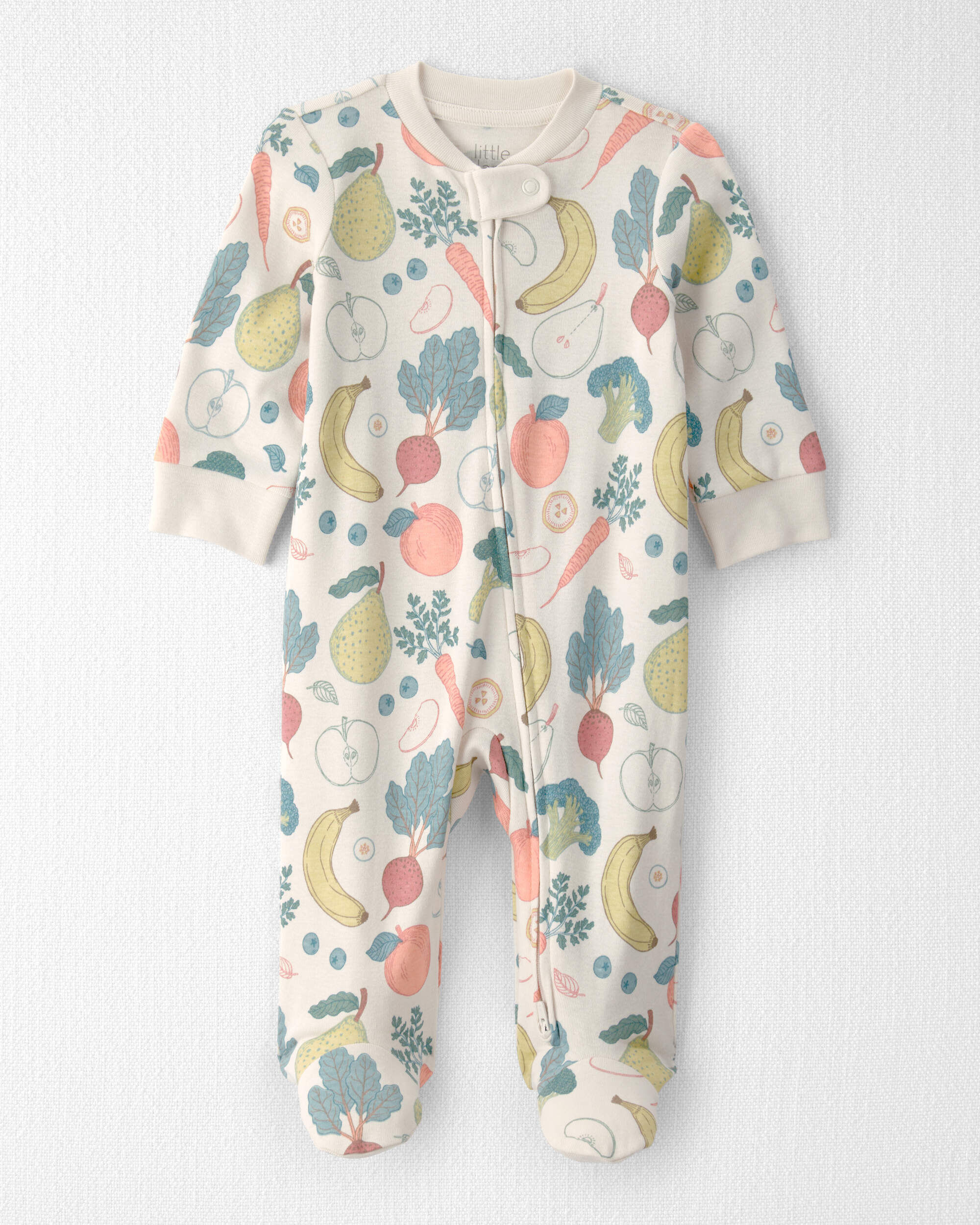 Little Planet Baby Organic Cotton Sleep & Play Pajama in Veggie Fruit NB Veggie Fruit