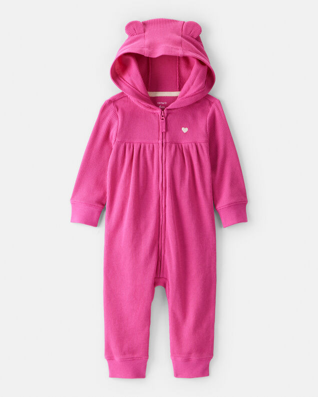 Product image 1 of Baby Girl Heart Long-Sleeve Jumpsuit - Pink
