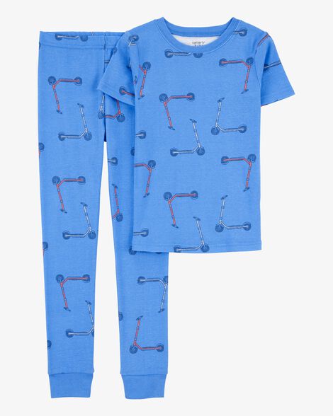  Product image 4 of Kid 4-Piece Snug Fit 100% Cotton Pajamas - Blue/Black
