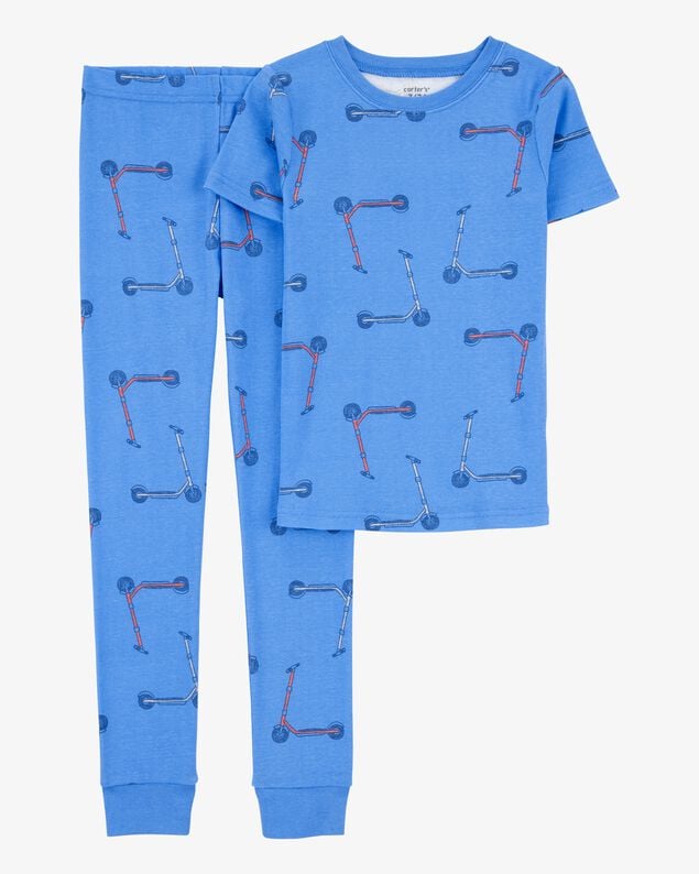 Product image 1 of Boys 2-Piece Scooter Print 100% Snug Fit Cotton Pajamas - Blue