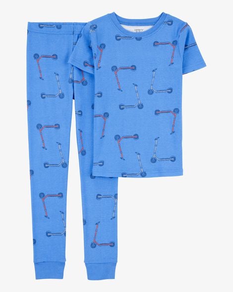 Product image 4 of Kid 4-Piece Snug Fit 100% Cotton Pajamas - Blue/Black