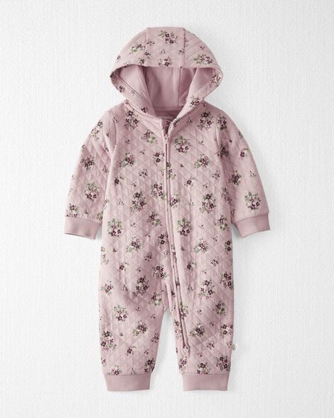 Product image 1 of Baby Quilted Double Knit Floral Pram Made with Organic Cotton