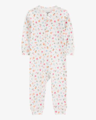 Product image 1 of Baby Floral Print Snug Fit Cotton Footless 1-Piece Pajamas