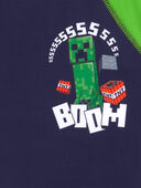 Green/Navy - Kid Minecraft TM Rashguard, Selected