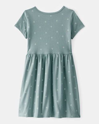 Product image 2 of Girls Heart Print Short-Sleeve Dress - Green
