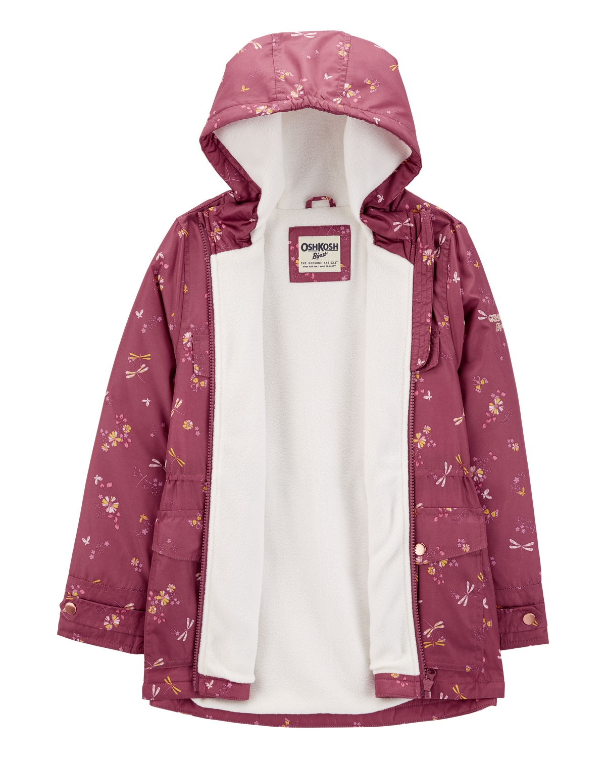 Kid Dragonfly Print Fleece-Lined Midweight Jacket
