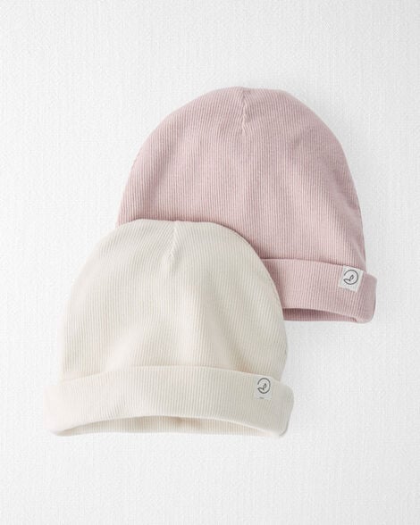  Product image 1 of Baby 2-Pack Organic Cotton Rib Caps
