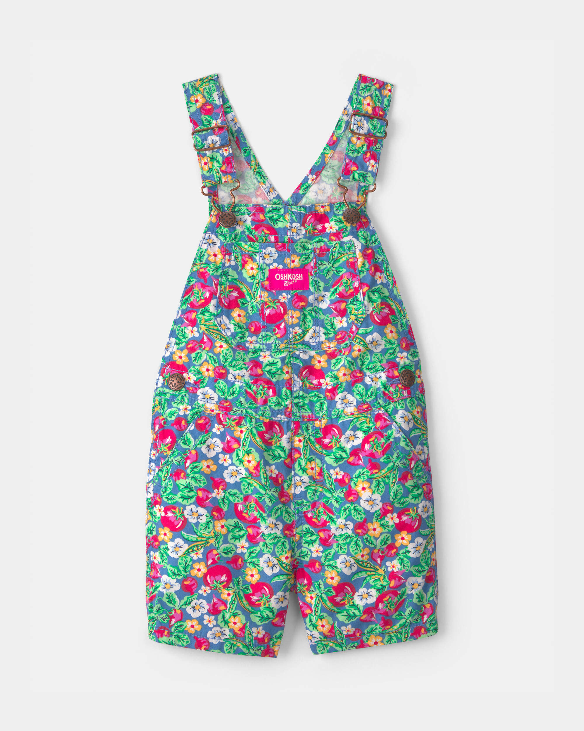 OshKosh Bgosh Toddler Girl Harvest Garden Shortall 4T Multi 30$