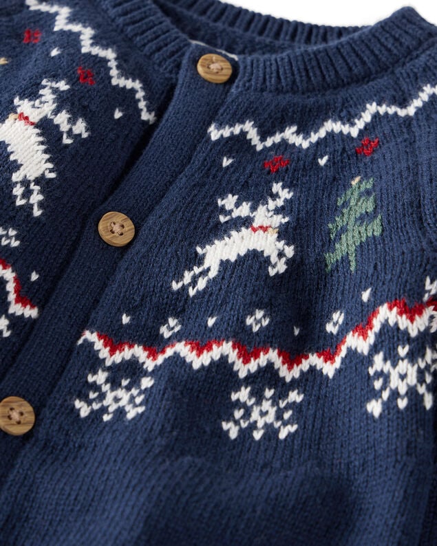 Product image 2 of Baby Organic Cotton Fair Isle Sweater Knit Jumpsuit