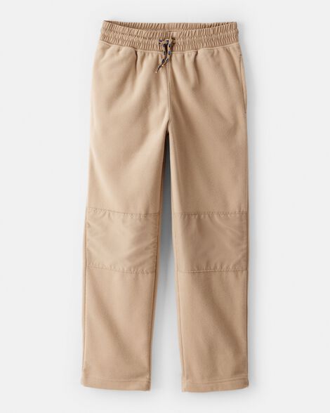boys fleece drawstring pants - tan