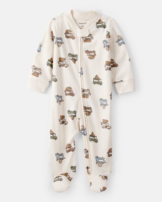 Baby Boy Walrus 100% Cotton Long-Sleeve Snug Fit Sleep & Play Pajamas - Blue