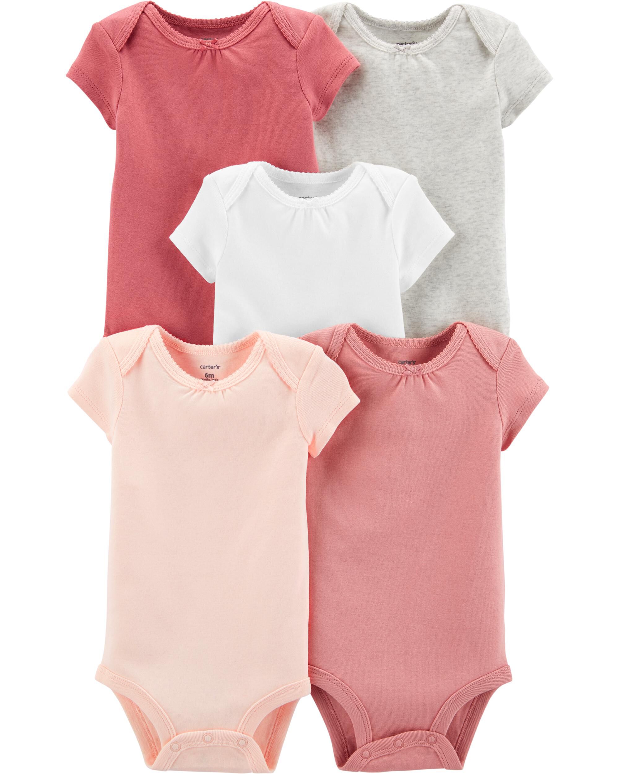 Carter/'s Baby Girl Carter/'s 6-pk Print Long Sleeve Bodysuits New Born 24 M