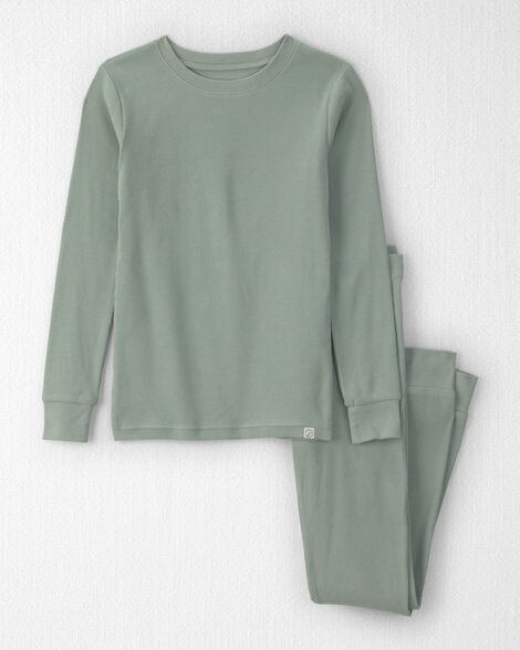 Kids 2-Piece Organic Cotton Ribbed Pajamas