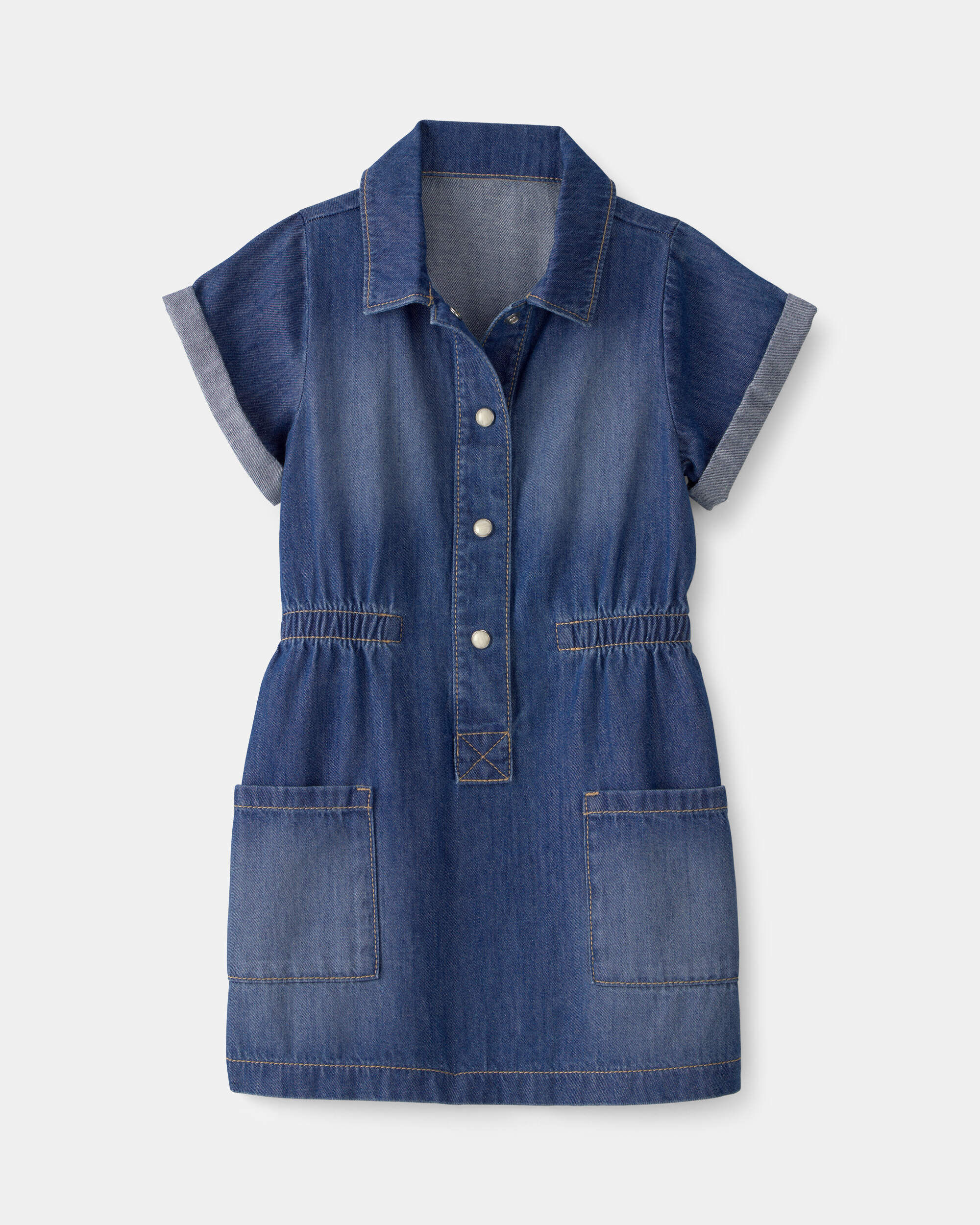 OshKosh B'gosh Toddler Girl Denim Button-Up Dress - Dark Wash 2T Blue