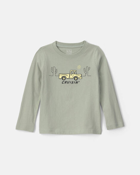 toddler boy 'cruisin' truck long-sleeve graphic tee - green