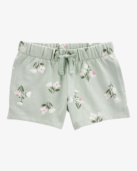  Product image 1 of Toddler Floral Pull-On French Terry Shorts - Green