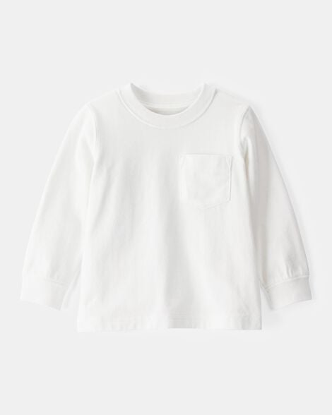 long-sleeve pocket tee - white