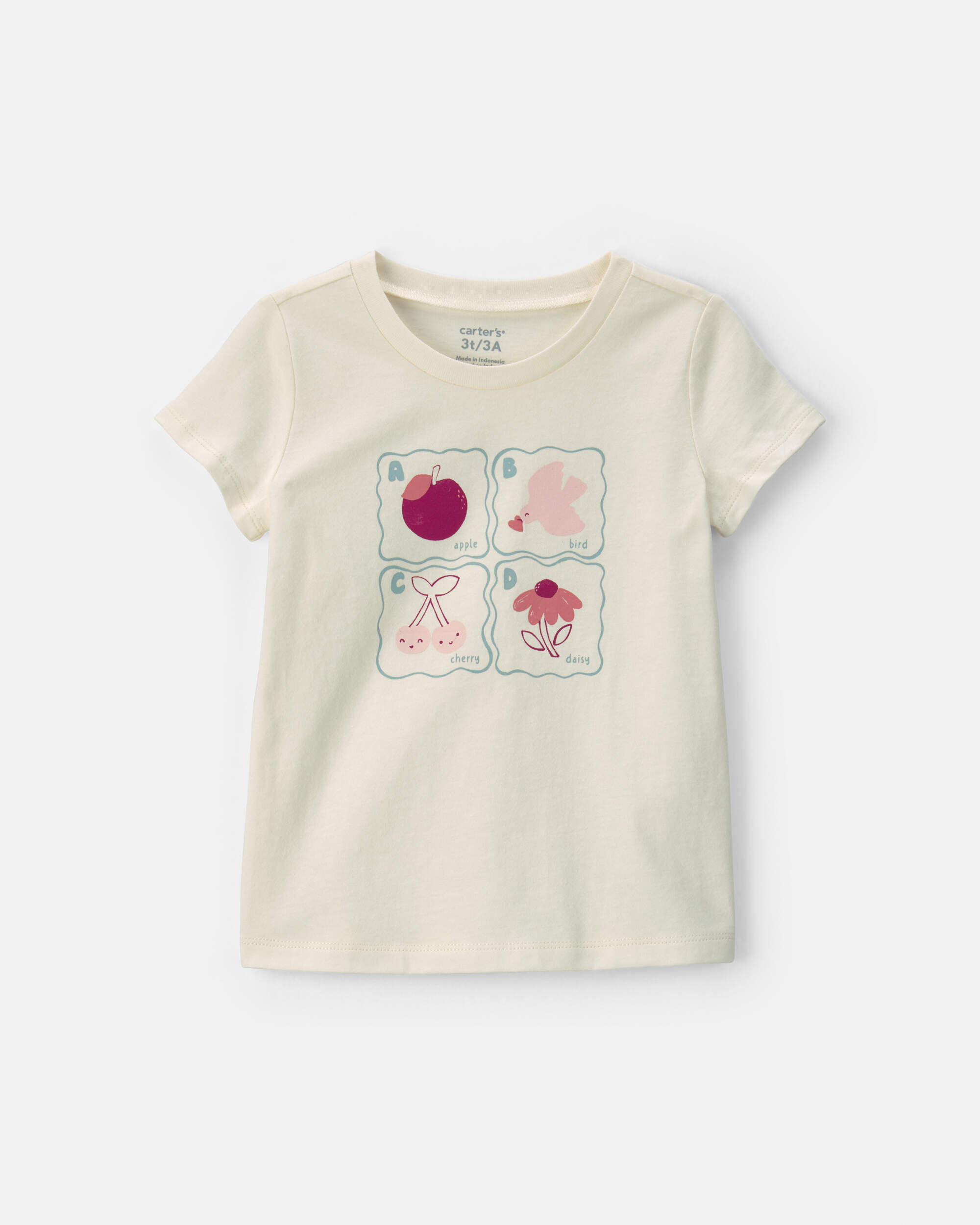 Carters toddler girl abc graphic tee 2T Cream $6