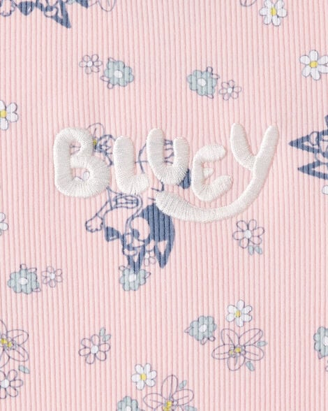Toddler Girl Bluey Floral Print Short-Sleeve Graphic Tee - Pink